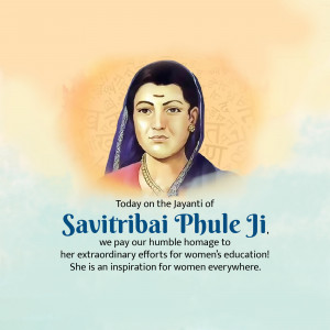Savitribai Phule Jayanti Poster and images Free Download 3 savitri bai phule jayanti status